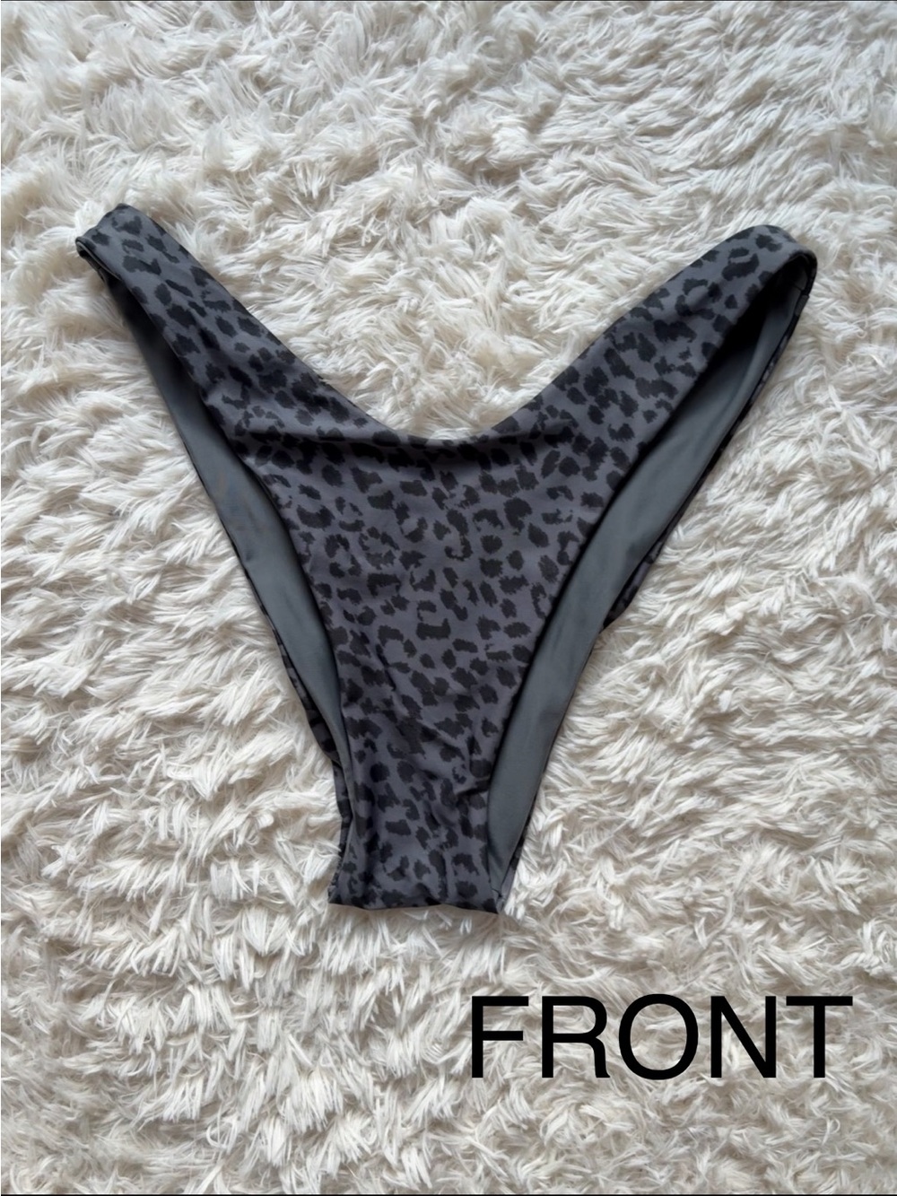 Aerie Grey Black Leopard Print Bikini Bottom